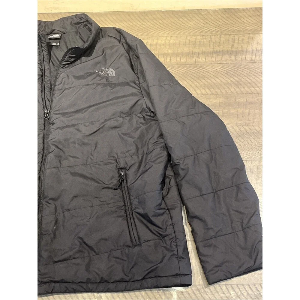 The North Face Coat Men XXL 2XL Black Puffer Jacket Full Zip Lightweight Winter